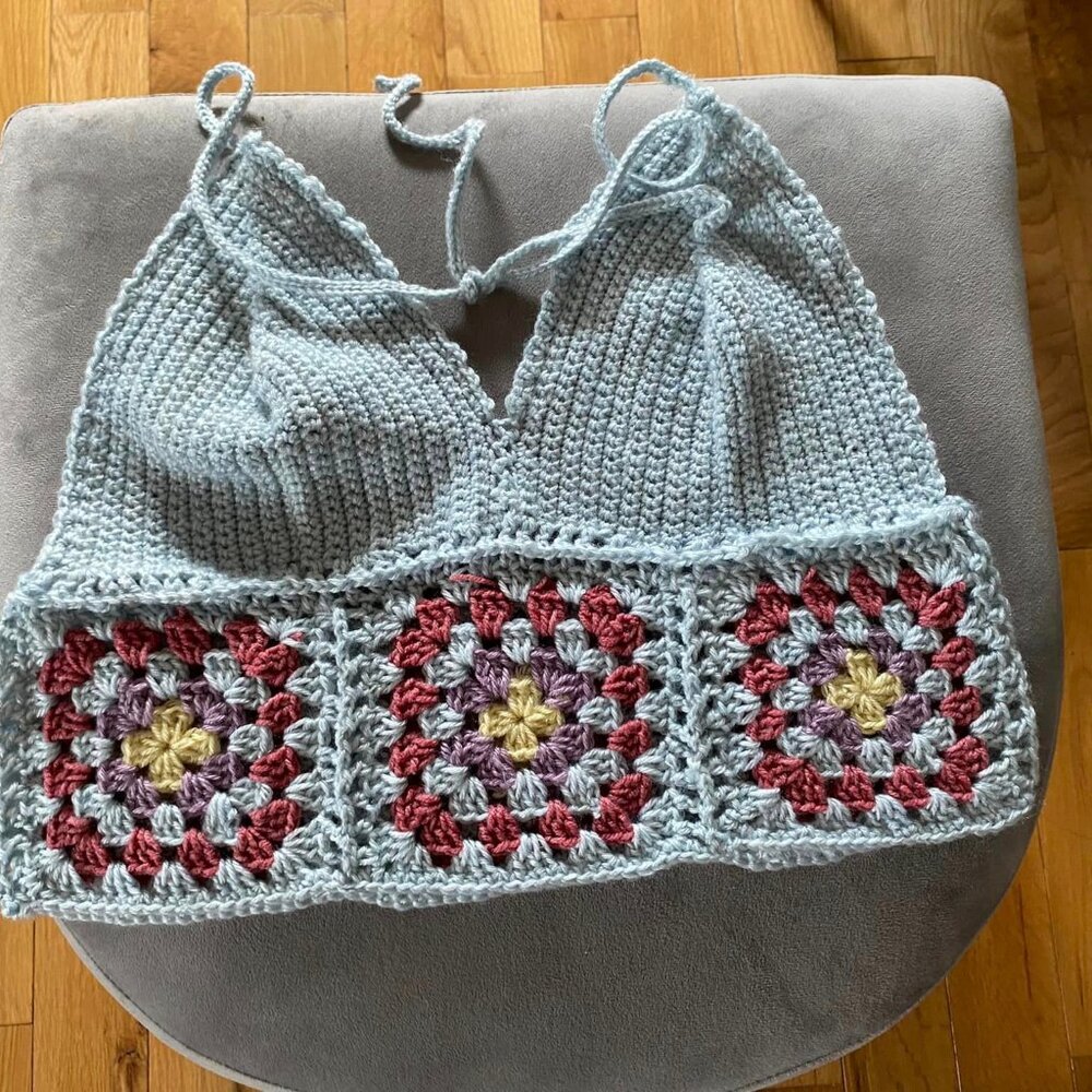 Handmade Crochet Granny Square Top M/L